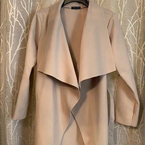 Beige drape coat size L